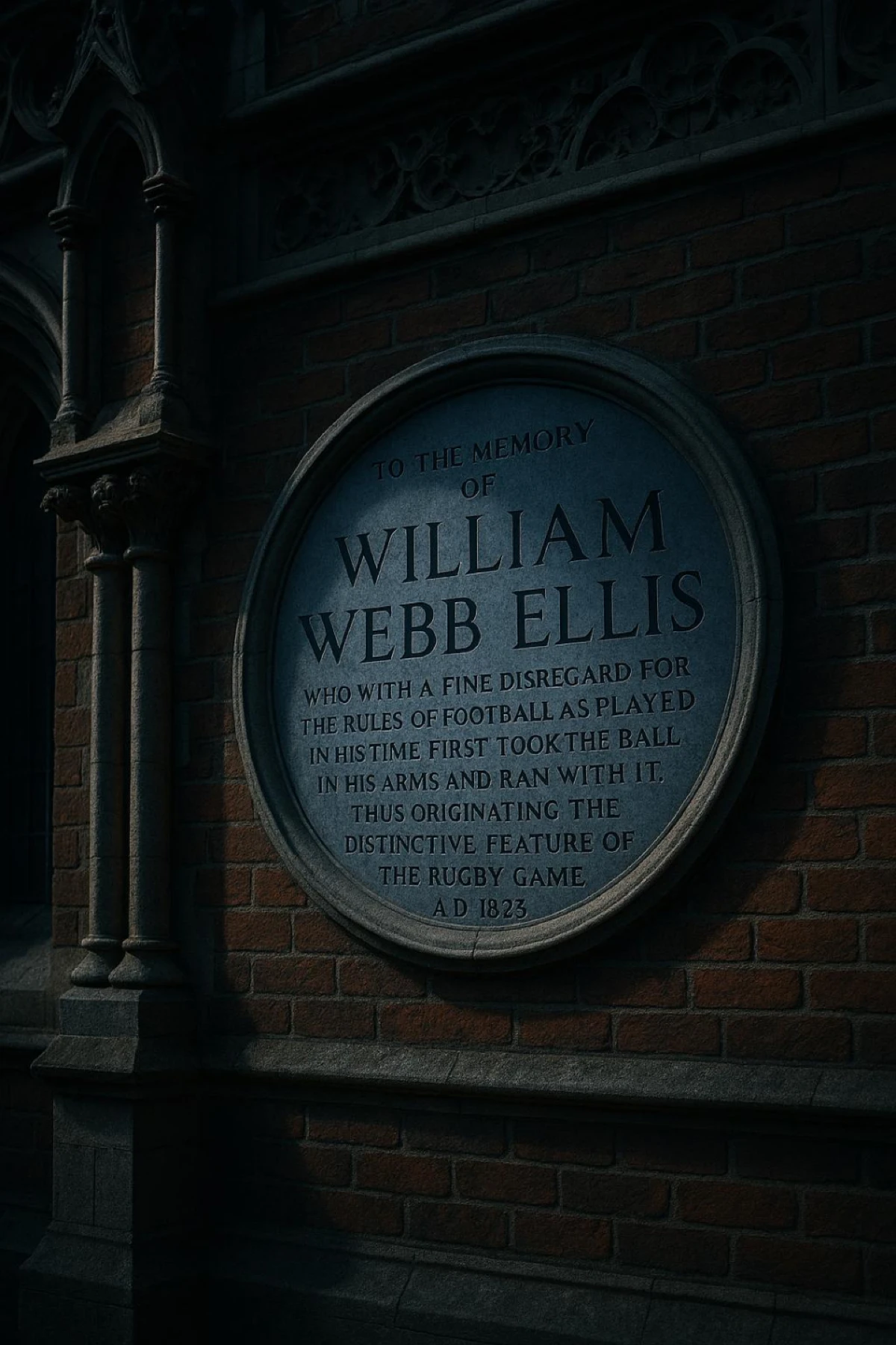 Memorial plaque for William Webb Ellis
